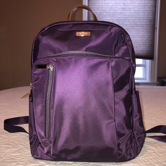 tumi purple backpack